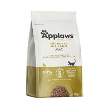 Offizielles Produktfoto: Applaws Trockenfutter Katze Adult Huhn mit Lamm