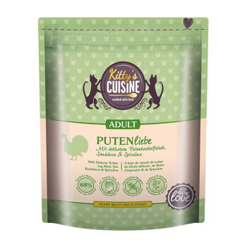 Offizielles Produktfoto: Kitty's Cuisine Trockenfutter Katze Adult Putenliebe mit delikatem Putenkeulenfleisch, Sanddorn und Spirulina
