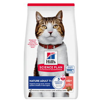 Offizielles Produktfoto: Hill's Science Plan Trockenfutter Katze, Mature Adult, Lachs