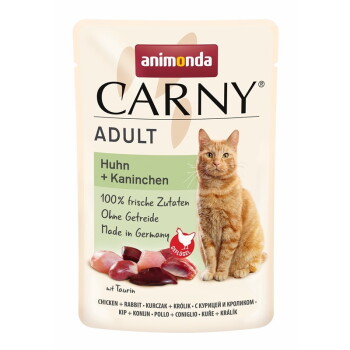 Offizielles Produktfoto: animonda Carny Nassfutter Katze Adult Huhn und Kaninchen