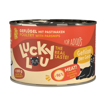 Offizielles Produktfoto: Lucky Lou Nassfutter Katze Adult Geflügel