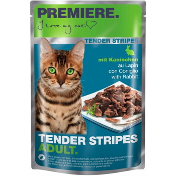 Offizielles Produktfoto: PREMIERE Tender Stripes Nassfutter Katze Adult Kaninchen
