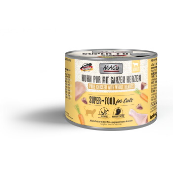 Offizielles Produktfoto: MAC's Nassfutter Katze Adult Huhn pur mit ganzen Geflügelherzen