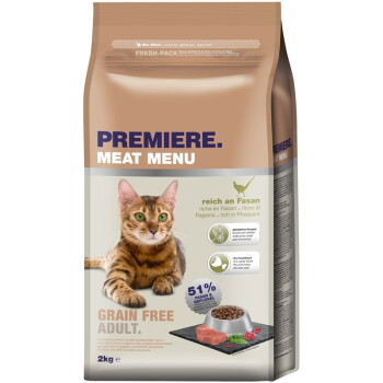 Offizielles Produktfoto: PREMIERE Meat Menu Trockenfutter Katze Adult Grainfree Fasan