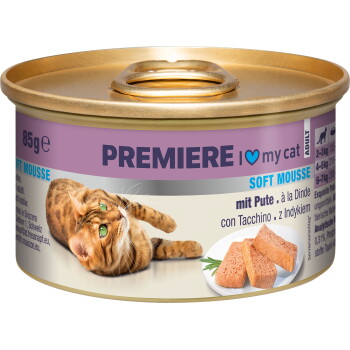 Offizielles Produktfoto: PREMIERE Soft Mousse Nassfutter Katze Adult Pute