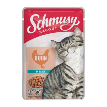 Offizielles Produktfoto: Schmusy Ragout Nassfutter Katze Adult in Sauce Huhn