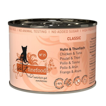 Offizielles Produktfoto: Catz finefood Nassfutter Katze Classic Adult No. 25 Huhn und Thunfisch