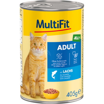 Offizielles Produktfoto: MultiFit Nassfutter Katze Adult, in Gelee, Lachs