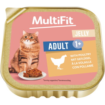 Offizielles Produktfoto: MultiFit Nassfutter Katze Adult, in Gelee, Geflügel
