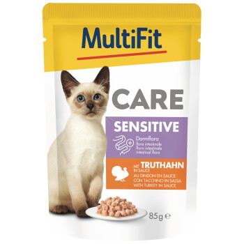 Offizielles Produktfoto: MultiFit Care Sensitive Nassfutter Katze mit Truthahn