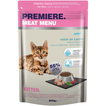 Offizielles Produktfoto: PREMIERE Meat Menu Trockenfutter Katze Kitten Lachs
