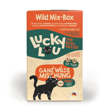 Offizielles Produktfoto: Lucky Lou Nassfutter Katze Adult Wild Mix-Box