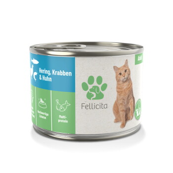Offizielles Produktfoto: Fellicita Hering, Krabben & Huhn