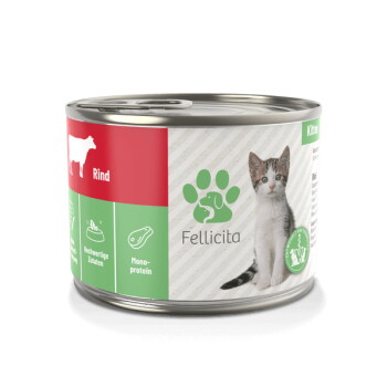 Offizielles Produktfoto: Fellicita Rind pur für Kitten