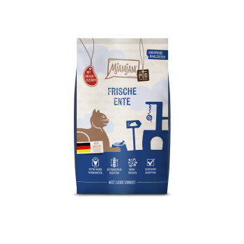 Offizielles Produktfoto: MjAMjAM Trockenfutter Katze, Adult, Knusprige Mahlzeiten Pur Ente