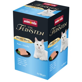 Offizielles Produktfoto: animonda Vom Feinsten Nassfutter Katze, Adult, Mildes Menü Pute und Forelle