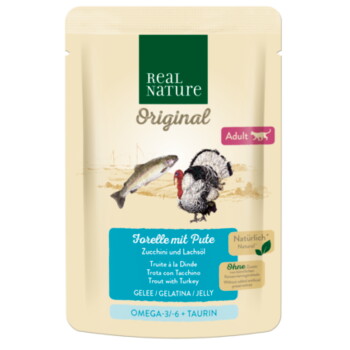 Offizielles Produktfoto: REAL NATURE Original Nassfutter Katze, Adult, Forelle mit Pute