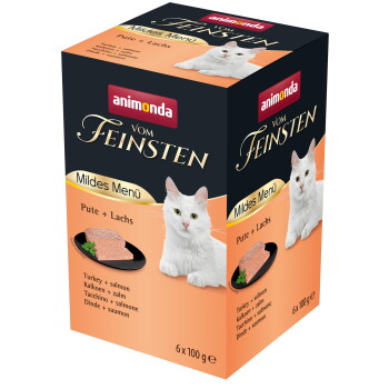 Offizielles Produktfoto: animonda Vom Feinsten Nassfutter Katze, Adult, Mildes Menü Pute und Lachs