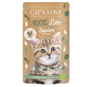 Offizielles Produktfoto: CAT'S LOVE Bio Nassfutter Katze Junior in Gelee Geflügel