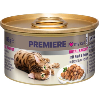 Offizielles Produktfoto: PREMIERE Royal Ragout Nassfutter Katze Adult Rind und Huhn