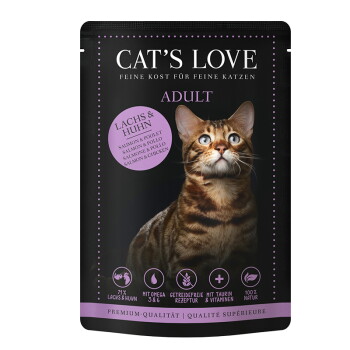 Offizielles Produktfoto: CAT'S LOVE Nassfutter Katze Adult in Gelee Lachs und Huhn