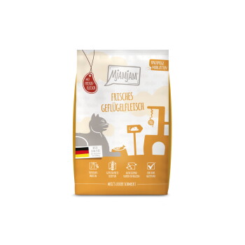 Offizielles Produktfoto: MjAMjAM Trockenfutter Katze, Adult, Knusprige Mahlzeiten Geflügel