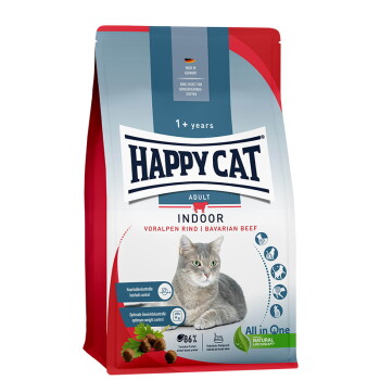Offizielles Produktfoto: HAPPY CAT Indoor Trockenfutter Katze Adult, Voralpen-Rind