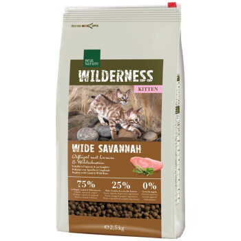 Offizielles Produktfoto: REAL NATURE WILDERNESS Trockenfutter Katze, Kitten, Wide Savannah, Geflügel, Lamm & Wildschwein