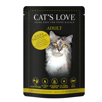 Offizielles Produktfoto: CAT'S LOVE Nassfutter Katze Adult in Gelee Kalb und Truthahn
