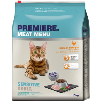 Offizielles Produktfoto: PREMIERE Sensitive Trockenfutter Katze Adult Geflügel