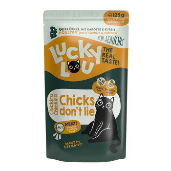Offizielles Produktfoto: Lucky Lou Nassfutter Katze Senior Geflügel
