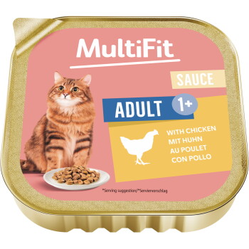 Offizielles Produktfoto: MultiFit Nassfutter Katze Adult, in Sauce, Huhn