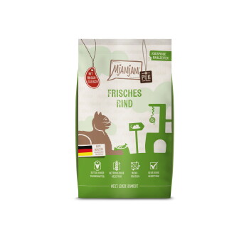 Offizielles Produktfoto: MjAMjAM Trockenfutter Katze, Adult, Knusprige Mahlzeiten Pur Rind