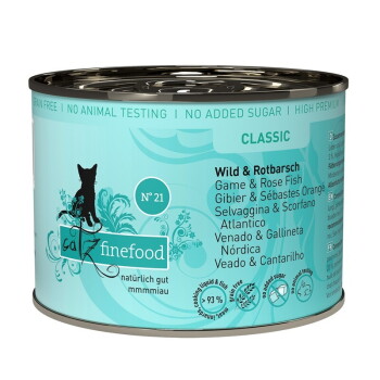 Offizielles Produktfoto: Catz finefood Nassfutter Katze Classic Adult No. 21 Wild und Rotbarsch