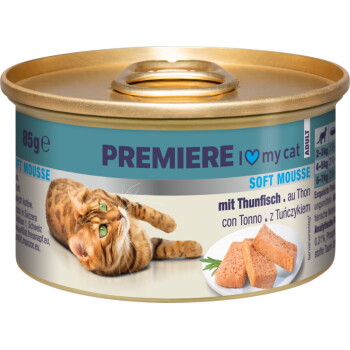 Offizielles Produktfoto: PREMIERE Soft Mousse Nassfutter Katze Adult Thunfisch