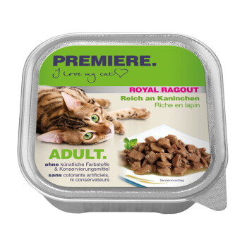 Offizielles Produktfoto: PREMIERE Royal Ragout Nassfutter Katze Adult Kaninchen