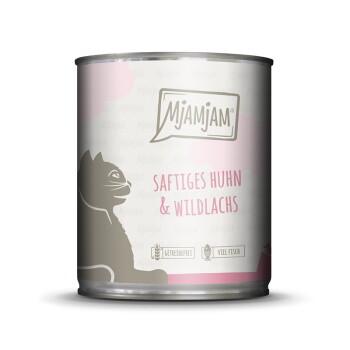 Offizielles Produktfoto: MjAMjAM Nassfutter Katze Adult Huhn und Wildlachs