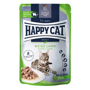 Offizielles Produktfoto: HAPPY CAT Culinary Nassfutter Katze Adult, Weide Lamm,Meat in Sauce