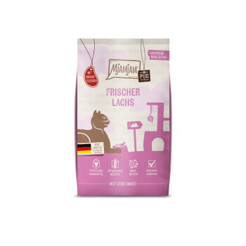 Offizielles Produktfoto: MjAMjAM Trockenfutter Katze, Adult, Knusprige Mahlzeiten Pur Lachs