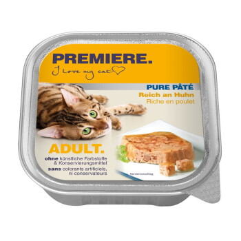 Offizielles Produktfoto: PREMIERE Pure Paté Nassfutter Katze Adult Huhn