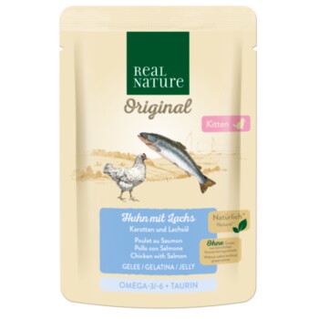 Offizielles Produktfoto: REAL NATURE Original Nassfutter Katze, Kitten, Huhn mit Lachs