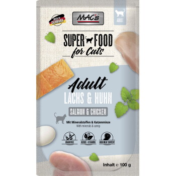 Offizielles Produktfoto: MAC's Nassfutter Katze Adult Lachs und Geflügel