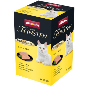 Offizielles Produktfoto: animonda Vom Feinsten Nassfutter Katze, Adult, Mildes Menü Pute und Käse