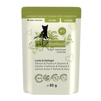 Offizielles Produktfoto: Catz finefood Nassfutter Katze Classic Kitten No. 05 Lachs und Geflügel