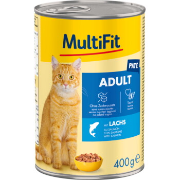 Offizielles Produktfoto: MultiFit Nassfutter Katze Adult, Paté, Lachs