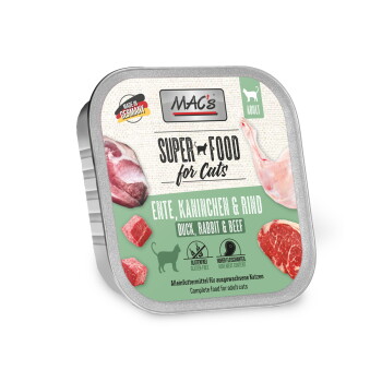 Offizielles Produktfoto: MAC's Nassfutter Katze Adult Ente, Kaninchen und Rind