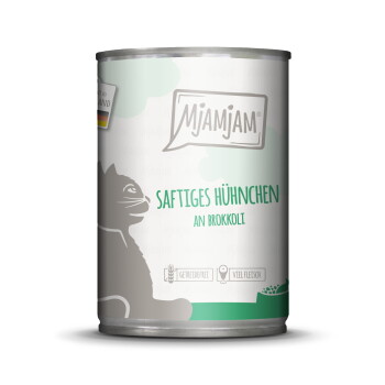 Offizielles Produktfoto: MjAMjAM Nassfutter Katze Adult Huhn und Brokkoli