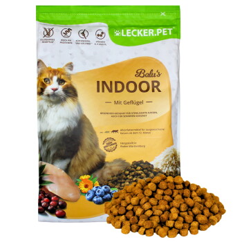 Offizielles Produktfoto: Lyra Pet Lecker.Pet Balu's Indoor Geflügel Katzenfutter Trockenfutter Vollnahrung