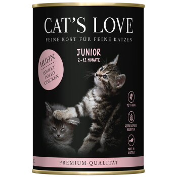 Offizielles Produktfoto: CAT'S LOVE Nassfutter Katze Junior Huhn