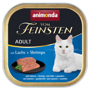 Offizielles Produktfoto: animonda Vom Feinsten Nassfutter Katze, Adult, Lachs und Shrimps